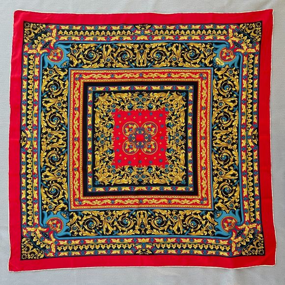 VTG PIRAMIT Medium Weight Silk Scarf  44”x 43” Multicolor Floral Print Parisian - Picture 1 of 6
